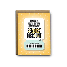 Closer to seniors' discount birthday greeting card