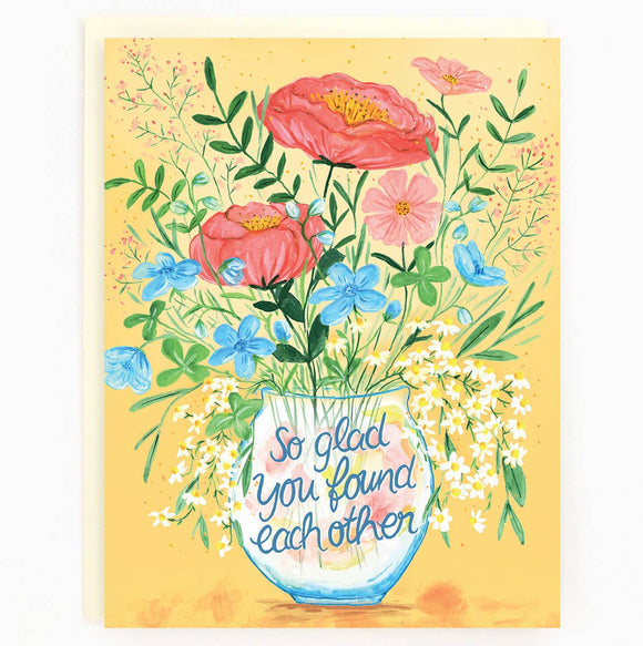 Wedding Vase Flowers Card