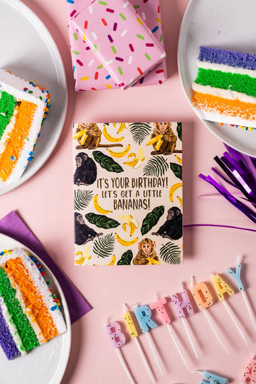 It's Your Birthday! Let's Get A Little Bananas - Greeting Card - 0