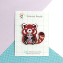 Bubble Tea Red Panda Iron On Patch-2