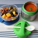 Yumbox Cubi Thermal Food Jar for Kids - Easy Carry and Open Lid 10 oz  - Apple Green-2
