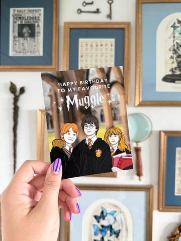 Magical Trio - Wizarding School Pop Culture Birthday Card - 0