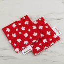 Set of Two Reusable Cloth Napkins for Kids - Red Leaves-3