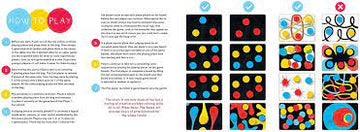 Press Here Game - Colorful instructional card and vibrant game pieces with red, blue, and yellow dots for a unique, handmade Canadian kids'.