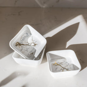 Resin Accented Ceramic Dipping Bowls