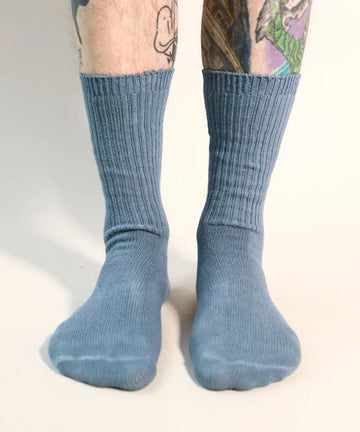 Buy washed-indigo Dyed Cotton Socks | Made in Canada | Various Colours
