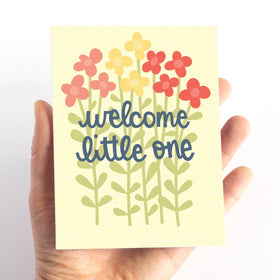 Cute Floral New Baby Card - 0