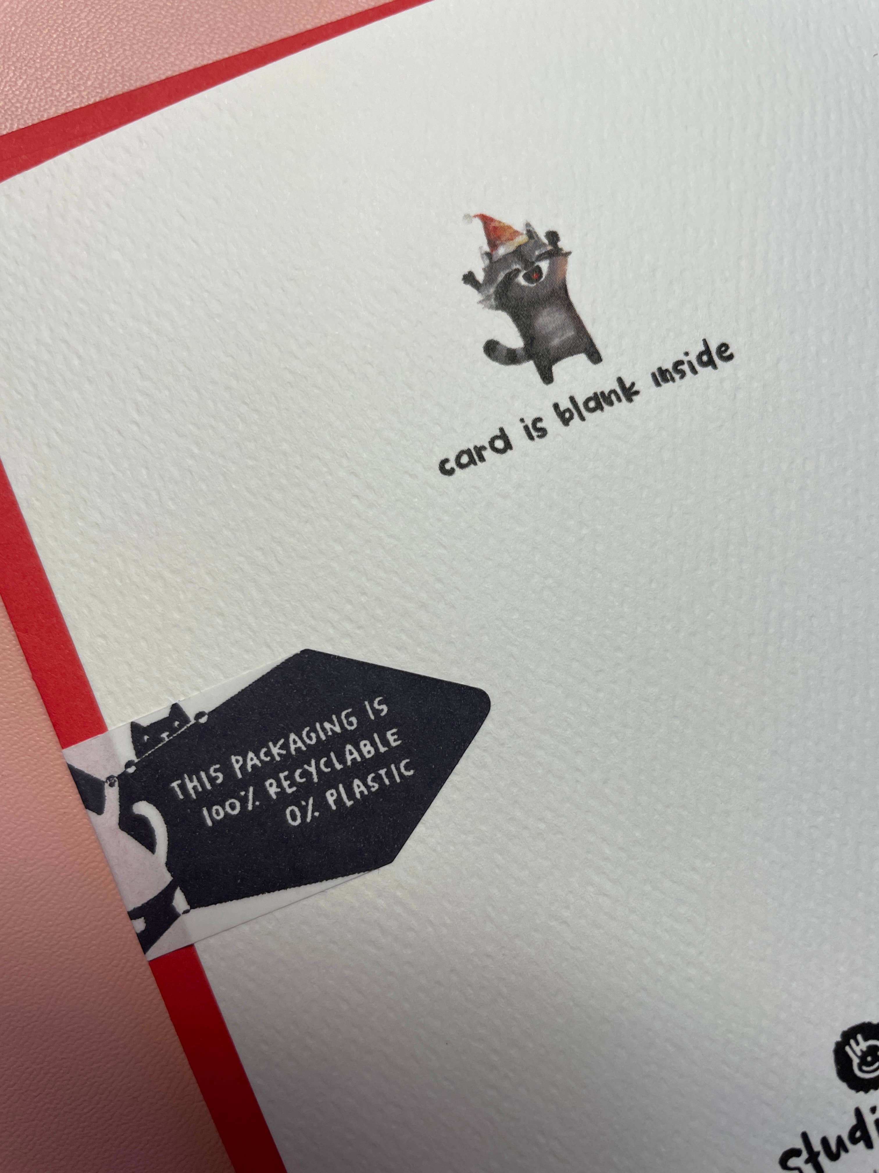 Greeting Card - Holiday Warmest Wishes Racoons