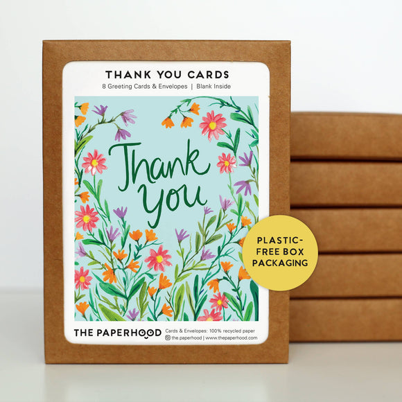 Thank You Wildflowers Cards Box of 8