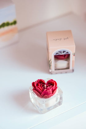 Heart Peony Tealight Candle | Soy Wax Blend - 0