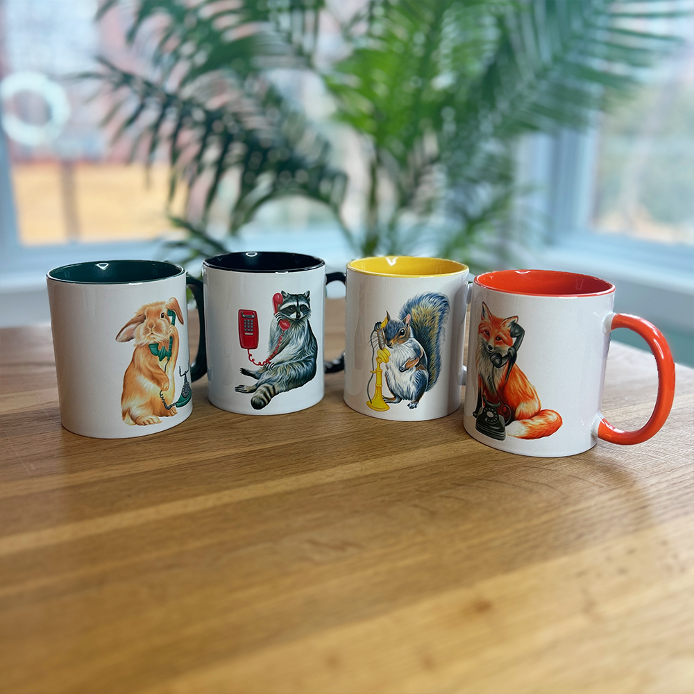 Fox on the Phone Mug