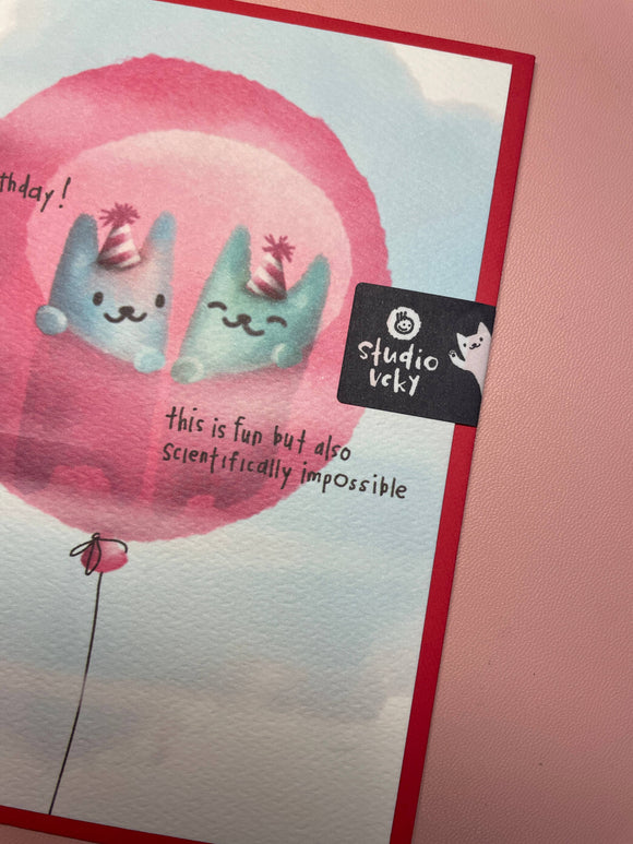 Greeting Card - Science Cats