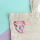 Axolotl in Floatie Embroidered Iron-On Patch-6