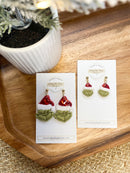 Mean One Grinch - Winter Christmas Polymer Clay Earrings-1