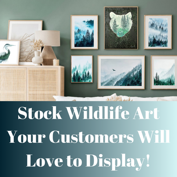 "Standing Still" Great Blue Heron Watercolor Art Card