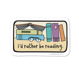 I'd Rather Be Reading Vinyl Sticker