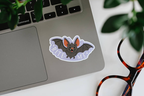 Bite Me Bat Vampire - Spooky Sassy Vinyl Sticker