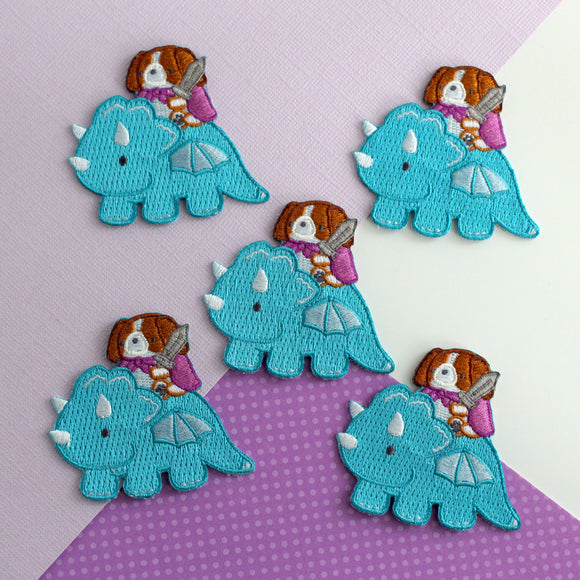 Cavalier King Charles Spaniel Dog on Dragon Iron On Patch