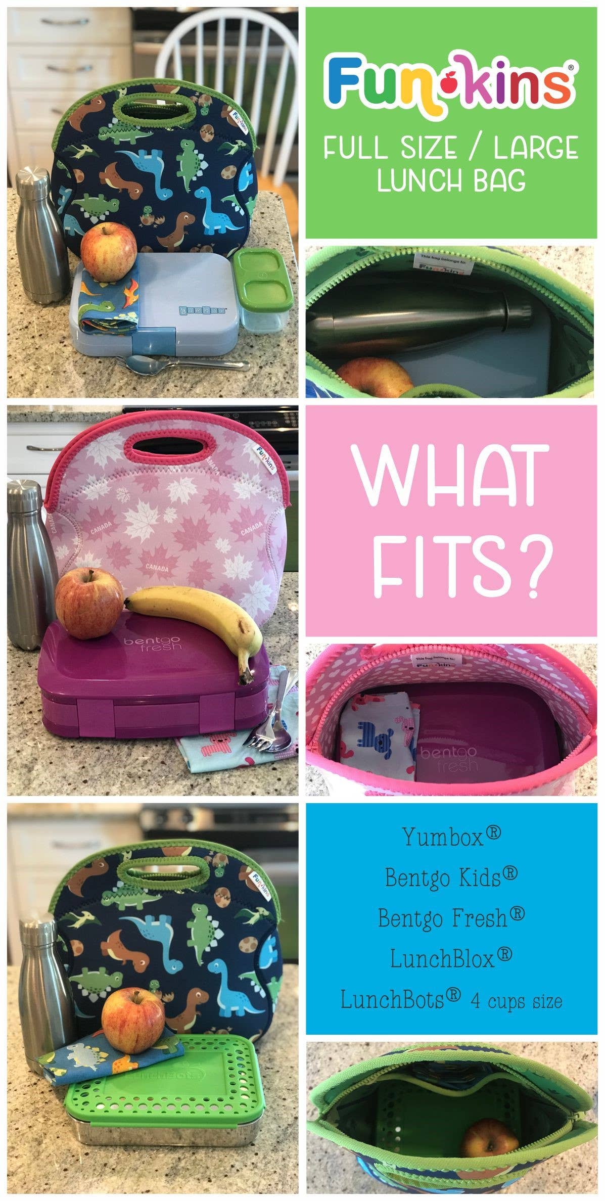 Large, Machine Washable Lunch Bag for Kids - Construction