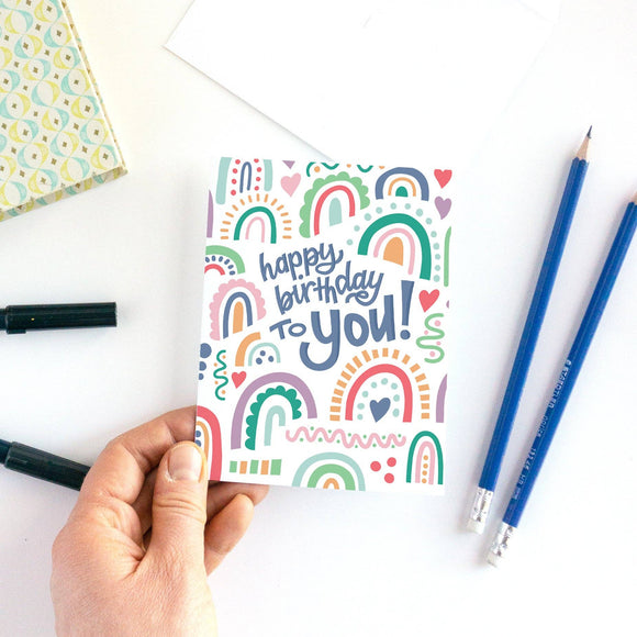 Rainbow Happy Birthday Card for Her