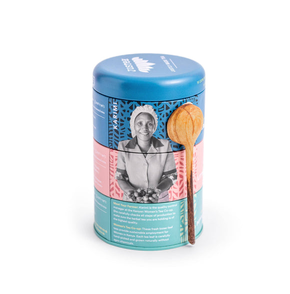 Herbal Tea Trio Tin & Spoon - Organic, Fair-Trade Tea Gift