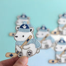 Polar Bear Playing Hockey Embroidered Patch - Maple Leaf Hat-3