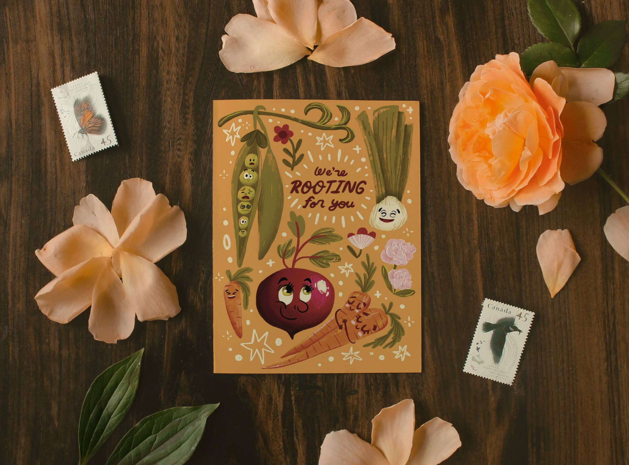 Rooting For You Vegetables - Illustrated Everyday Card