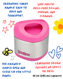 Yumbox Cubi Thermal Food Jar for Kids - Easy Carry and Open Lid 10 oz  - Berry Pink-3