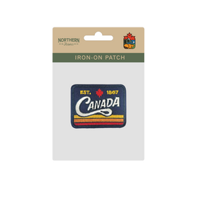 Canada EST 1867 Retro Vintage Stripe Souvenir Embroidered Iron-On Patch - 0