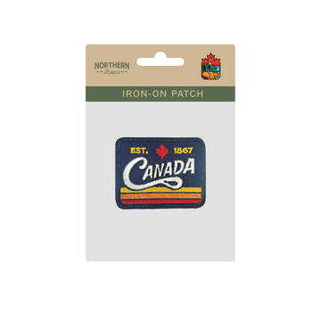 Canada EST 1867 Retro Vintage Stripe Souvenir Embroidered Iron-On Patch - 0