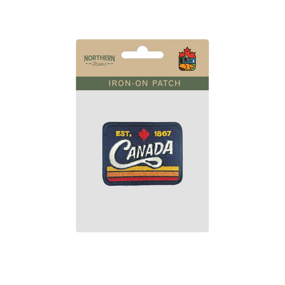 Canada EST 1867 Retro Vintage Stripe Souvenir Embroidered Iron-On Patch