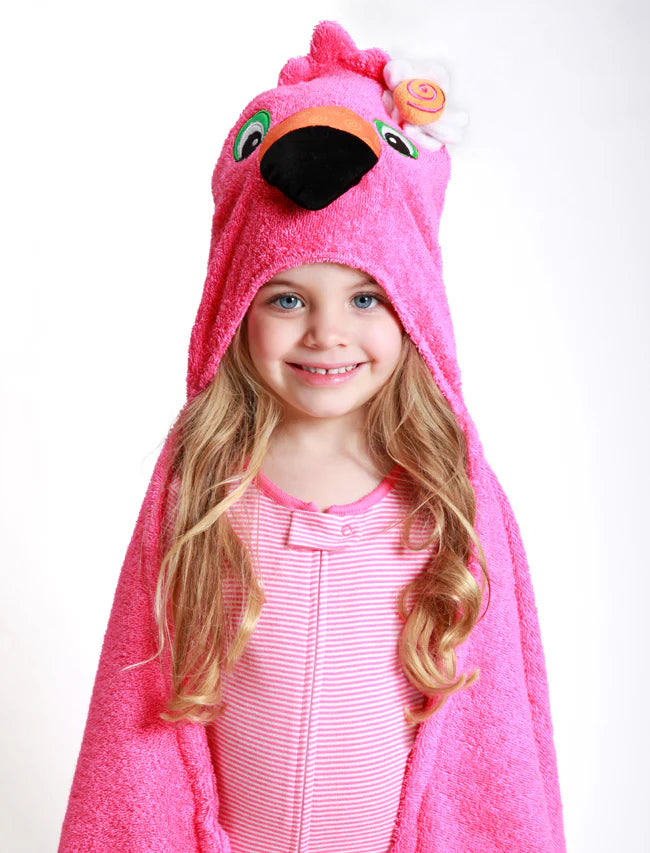 Terry Hooded Bath Towel - Franny Flamingo