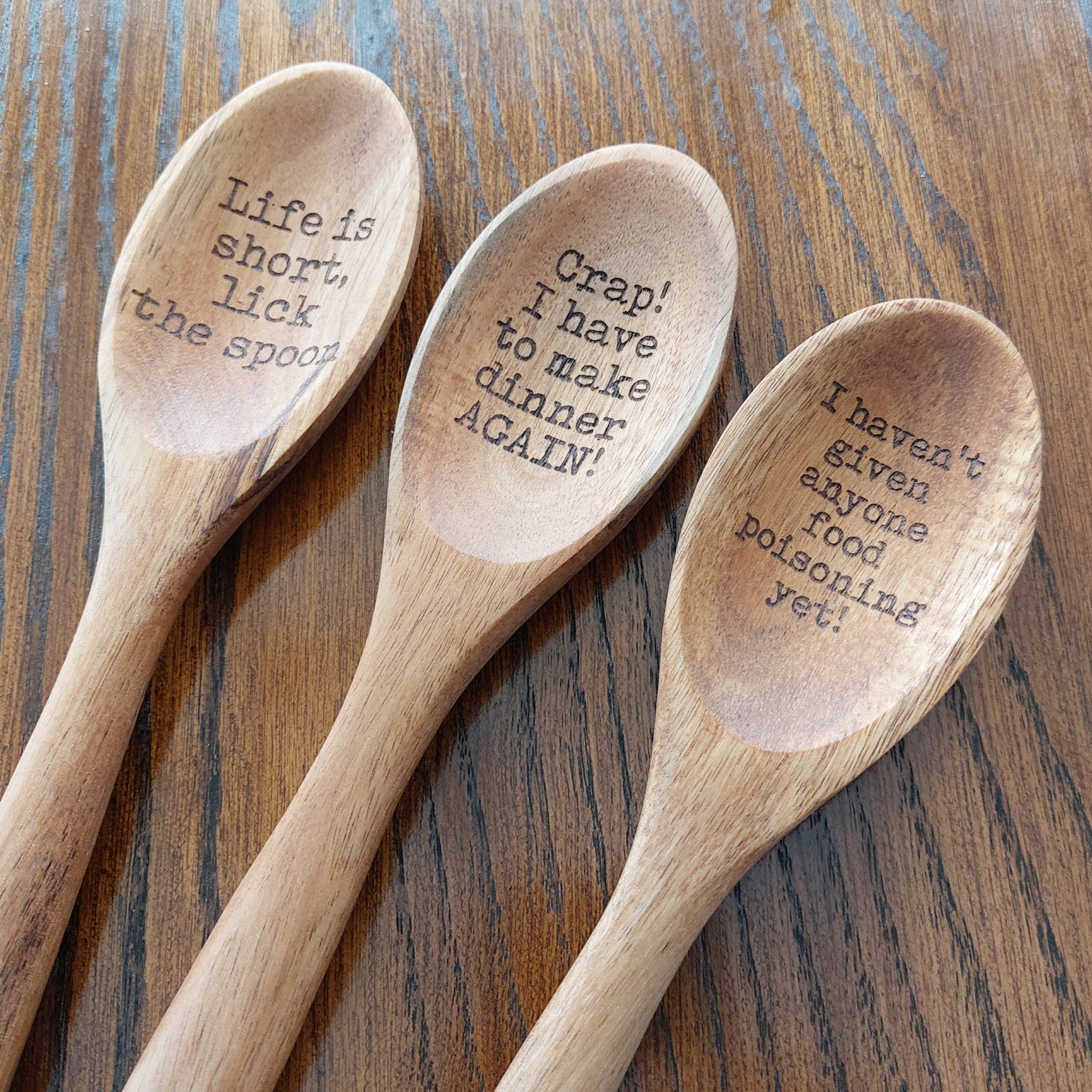 Funny Humor Laser Engraved Wooden Spoon