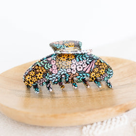 Black Floral Claw Clip - 0