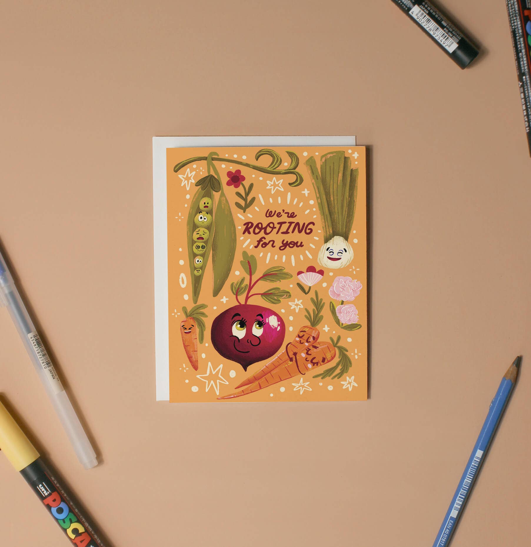 Rooting For You Vegetables - Illustrated Everyday Card - 0
