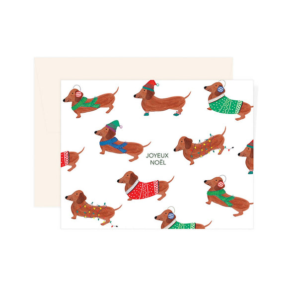 Christmas Dogs Joyeux Noel Card