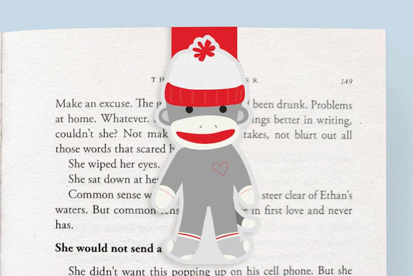 Sock Monkey Jumbo Magnetic Bookmark