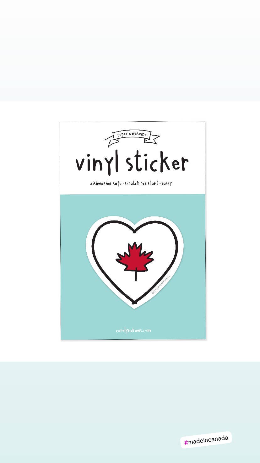 Canada Heart Flag Vinyl Sticker