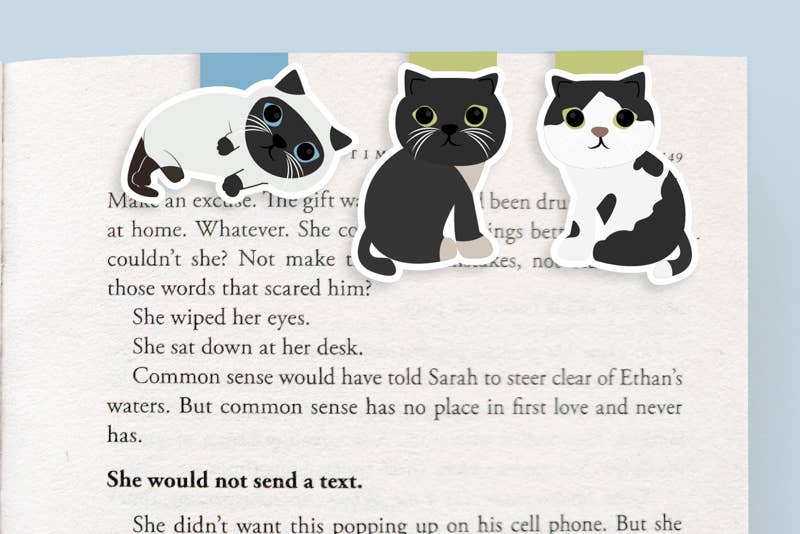 Black and White Cats Mini Bookmarks