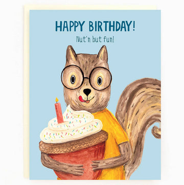 Birthday Squirrel Cake Card