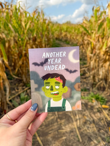 Another Year Undead - Spooky Zombie Birthday Card - 0