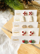 Single Christmas Studs - Winter Clay Earrings-2