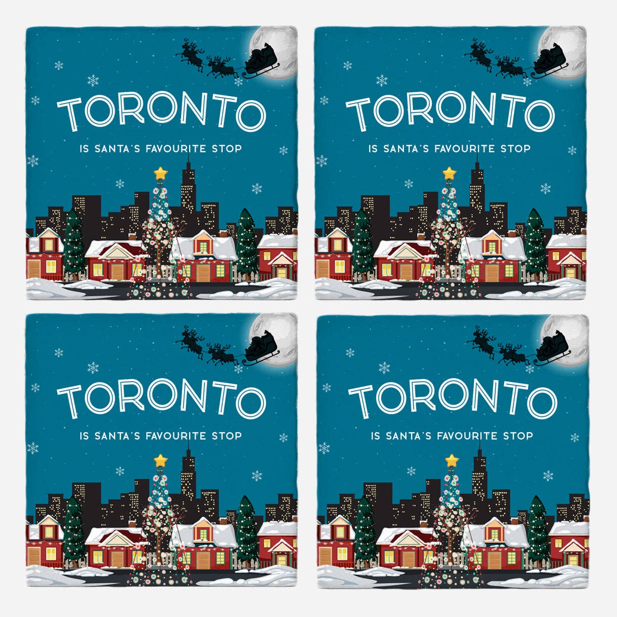 Toronto Is Santa's Favourite Stop Custom Coasters - 0