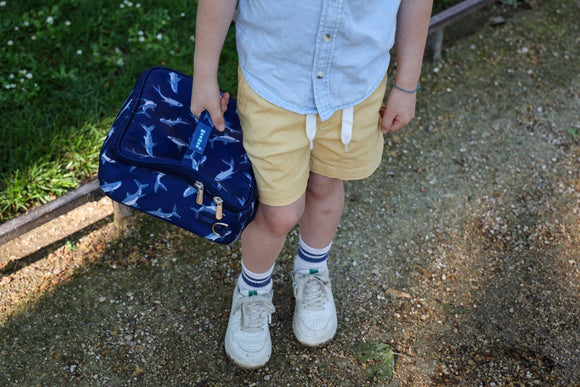 Yumbox Kids Lunch Bag – Shark Print, Insulated, 3-Way Carry