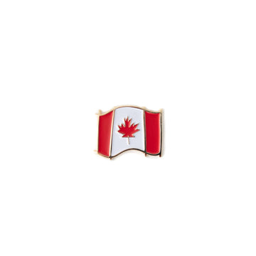 Canada Flag Enamel Pin - Handmade Canadian flag enamel pin with red maple leaf, unique gift accessory.
