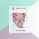 Axolotl in Floatie Embroidered Iron-On Patch-4