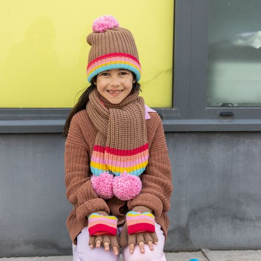 Rainbow Stripe Knitted Hat