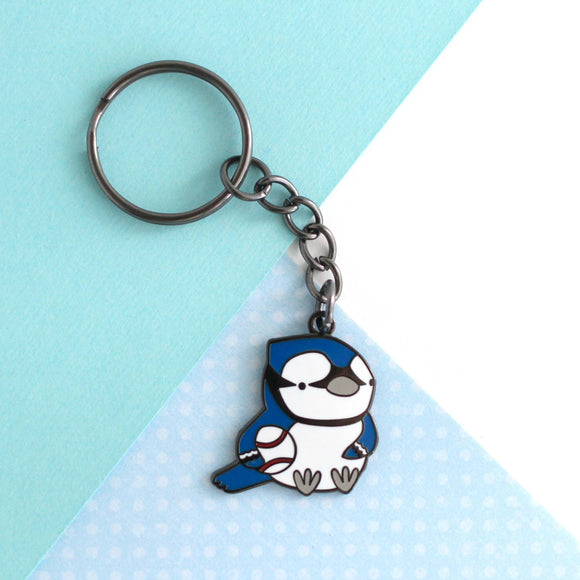Toronto Blue Jay with Baseball Enamel Keychain