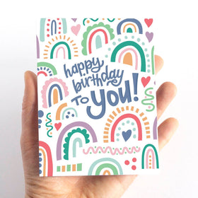 Rainbow Happy Birthday Card for Her - 0