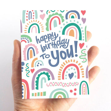 Rainbow Happy Birthday Card for Her - 0